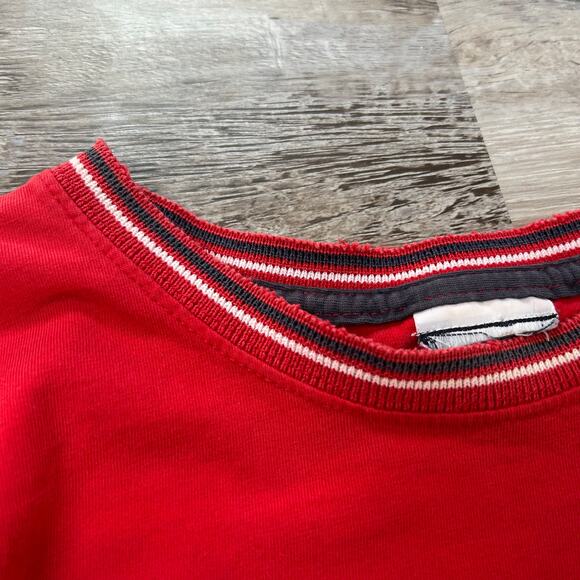 Tommy Jeans 1985 Embroidered Red Vintage Tee XL Distressed 90s Streetwear - Picture 3 of 10